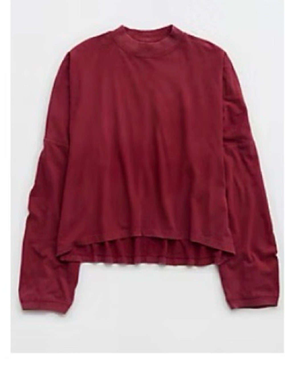 American Eagle Outfitters Long Sleeve Mockneck Top - Burgundy